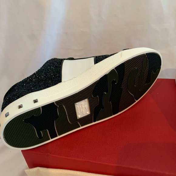 NEW Valentino Garavani Glitter Sneaker 36.5 Lace
